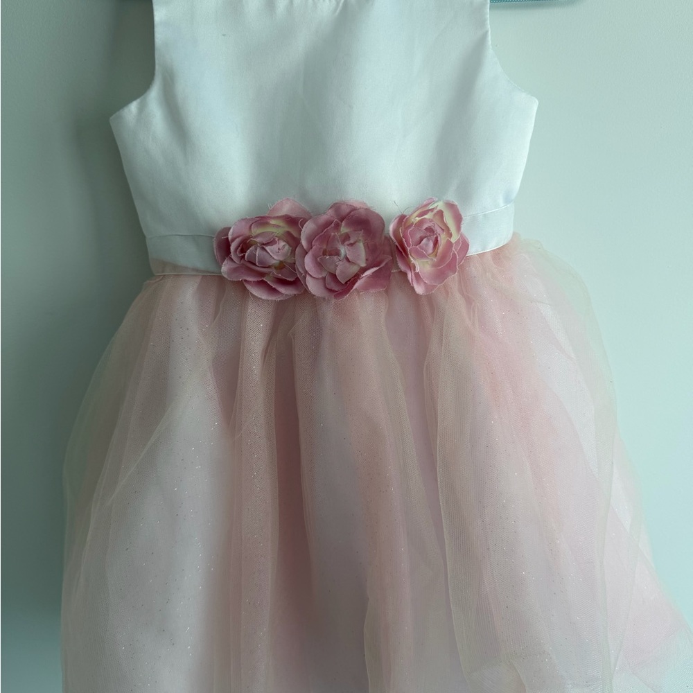 Rare Editions White and Pink Formal Dress